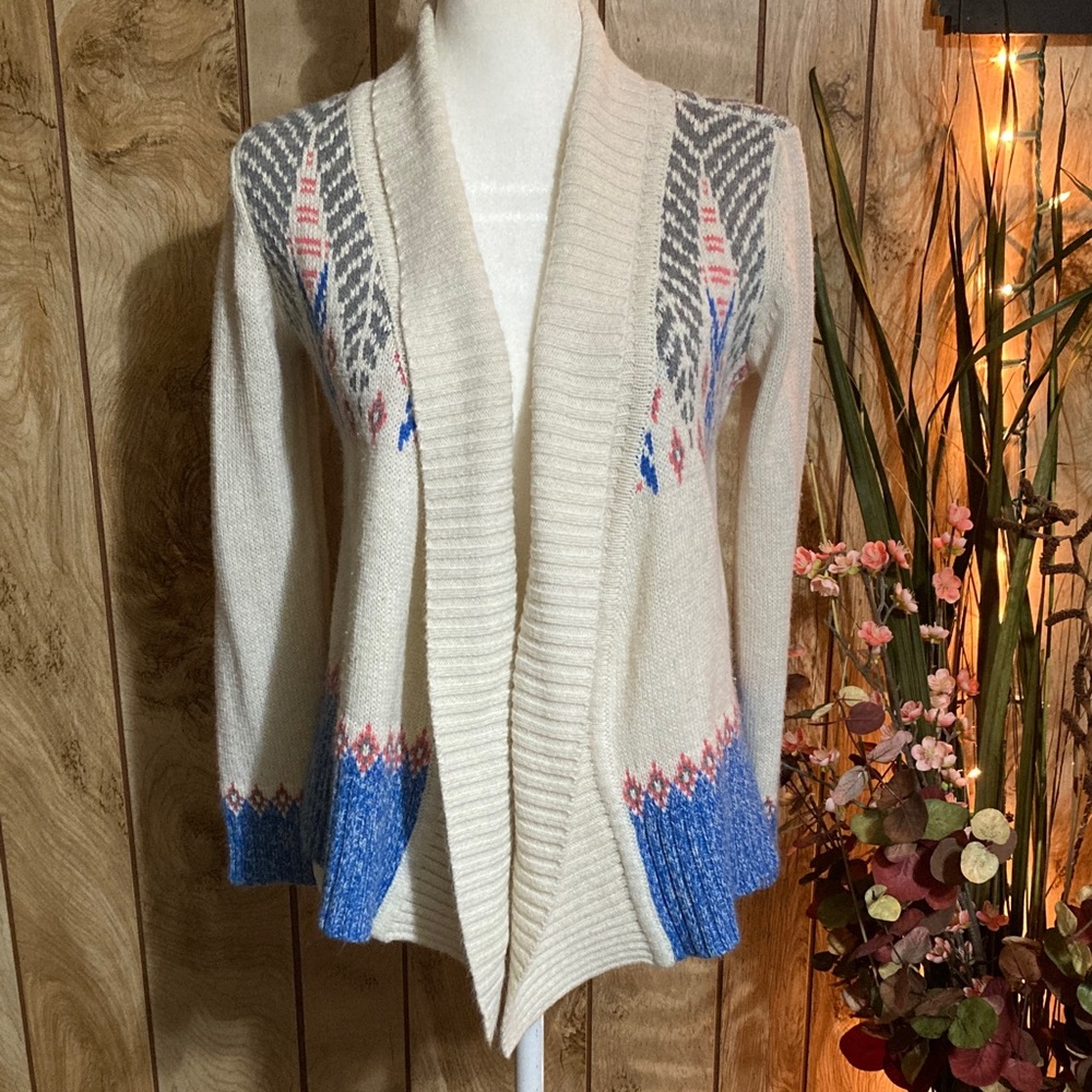 Pink Republic Cream and Blue Cardigan